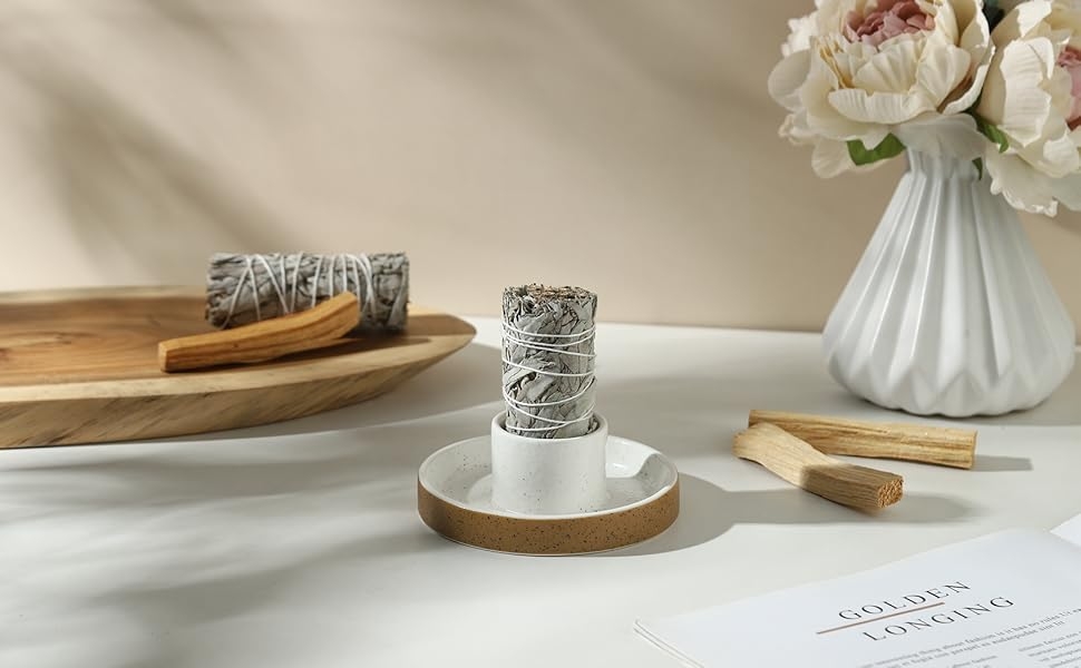Sage Holder for Burning, White Sage Tray, Smudge Bowl, Palo Santo Burner