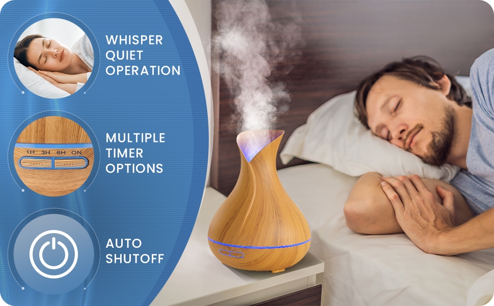 wooden oil diffuser 400ml diffuser essential oil diffuser 8 hours or more aromatherapy humidifier