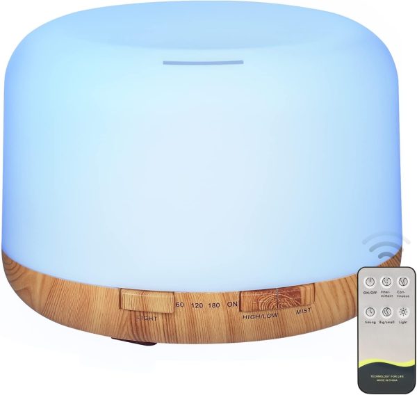 SACATR Essential Oil Diffusers for Home with 36 Oil Diffuser Sets, 500ml Aroma Diffuser for Essential Oils Large Room, Ultrasonic Cool Mist Diffuser Auto Shut-Off 4 Timers 15 Colors (36x5mL) - Image 11