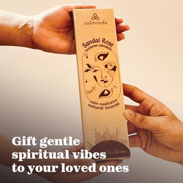 Sandal Rose Incense Sticks Natural - for Meditation Incense (40+ Sticks) Clean Charcoal Free Made from Upcycled Flowers | Sweet Woody Sandalwood Incense for Calming (Incienso De Rosas) - Image 8