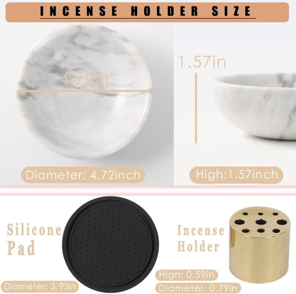 Incense Holder, Natural Marble Incense Holder for Sticks with 9 Incense Holes, Handmade Incense Stick Burner Ideal for Smudging, Incense Burning, Decoration - Image 4