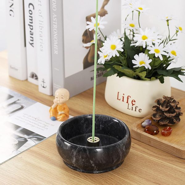 Incense Holder, Natural Marble Incense Holder for Sticks with 9 Incense Holes, Handmade Incense Stick Burner Ideal for Smudging, Incense Burning, Decoration - Image 15