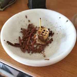 white marble incense holder