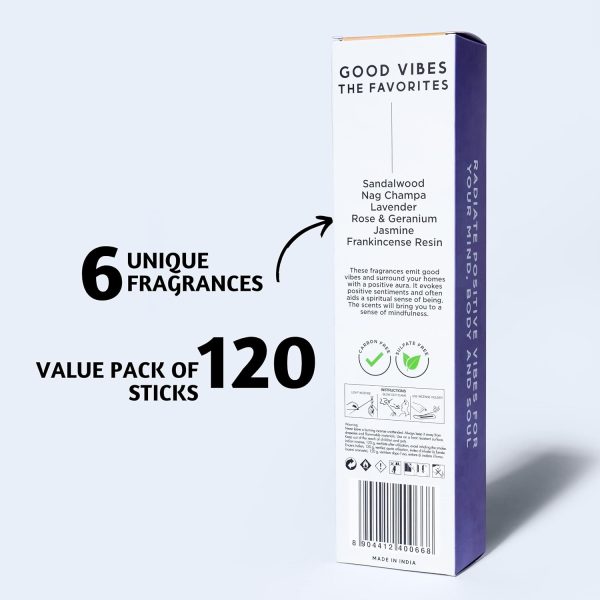 Folkulture Incense Sticks - Set of 6 Incenses (120 Sticks) for Relaxation - Balsam Cedarwood, Jasmine, White Woods & Oud, Ocean Salt, Pumpkin Spice, Peppermint - Valentine Gift Set for her - Image 12