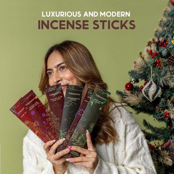 Folkulture Incense Sticks - Set of 6 Incenses (120 Sticks) for Relaxation - Balsam Cedarwood, Jasmine, White Woods & Oud, Ocean Salt, Pumpkin Spice, Peppermint - Valentine Gift Set for her - Image 32