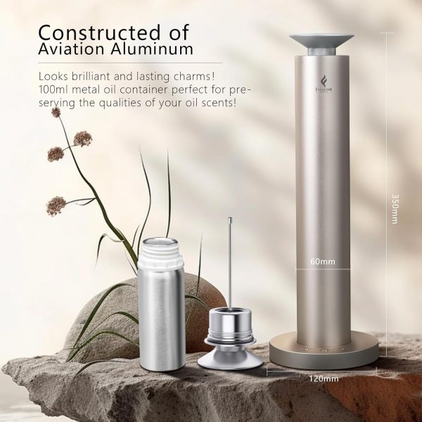 Waterless Essential Oil Diffuser, Cordless Rechargeable Diffuser, Smart Bluetooth Diffuser, 1000 Sq.ft, Gold Luxury Wireless Aromatherapy Diffusers for Home, Office & Hotels - Image 3