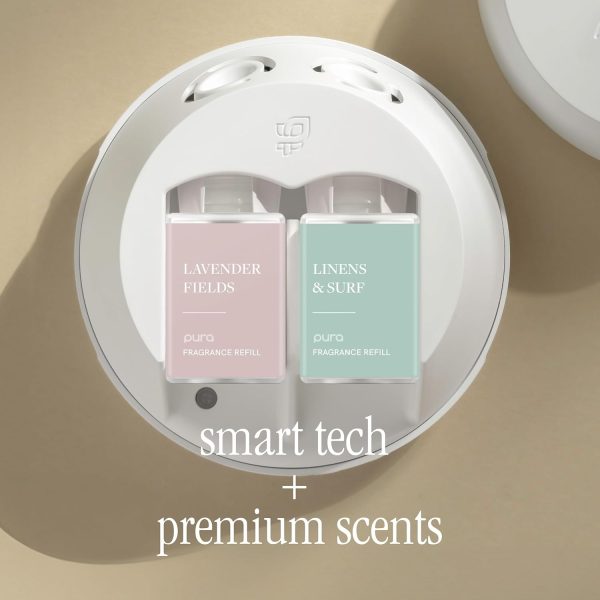 Pura 4 Smart Home Fragrance Device Starter Set - Scent Diffuser for Home - Air Deodorizer & Odor Eliminator - Clementine Mango, Fresh Bergamot, Citrus Leaves, Pink Pomelo - Image 11