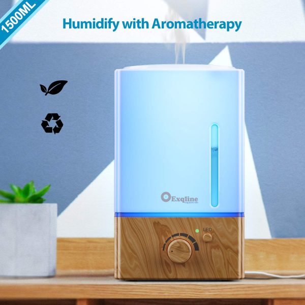 1500ml Aroma Essential Oil Diffuser Large - Exqline Diffuser for Large Room, Large Aromatherapy Diffuser/Humidifier, Unique Diffusers for Essential Oils(White) - Image 16