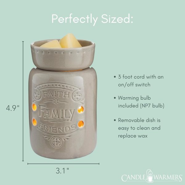 CANDLE WARMERS ETC. Midsized Illumination Fragrance Warmer- Light-Up Warmer for Warming Scented Candle Wax Melts and Tarts or Fragrance Oils to Freshen Smaller Rooms, Blue Hobnail - Image 12