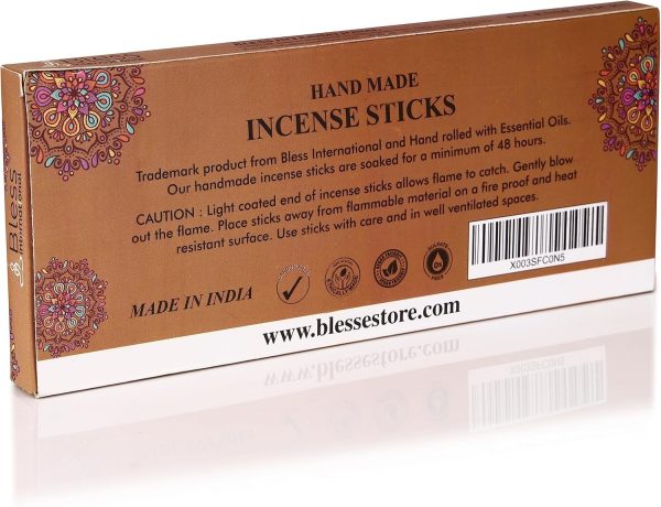 Bless-Frankincense-and-Myrrh 100%-Natural-Handmade-Hand-Dipped-Incense-Sticks Organic-Chemicals-Free for-Purification-Relaxation-Positivity-Yoga-Meditation The-Best-Woods-Scent (500 Sticks (750GM)) - Image 135
