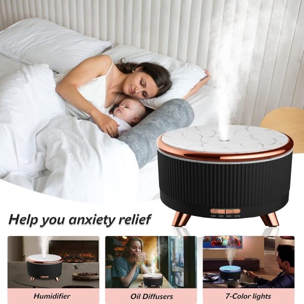 Essential Oil Diffusers for Home 500ml,Aromatherapy Diffusers for Essential Oils Large Room with R/C,7 Colors Lights & 3 Mist Mode with 6/Set Oils Waterless Auto Off for Women,Bedroom,Meditation Decor - Image 17