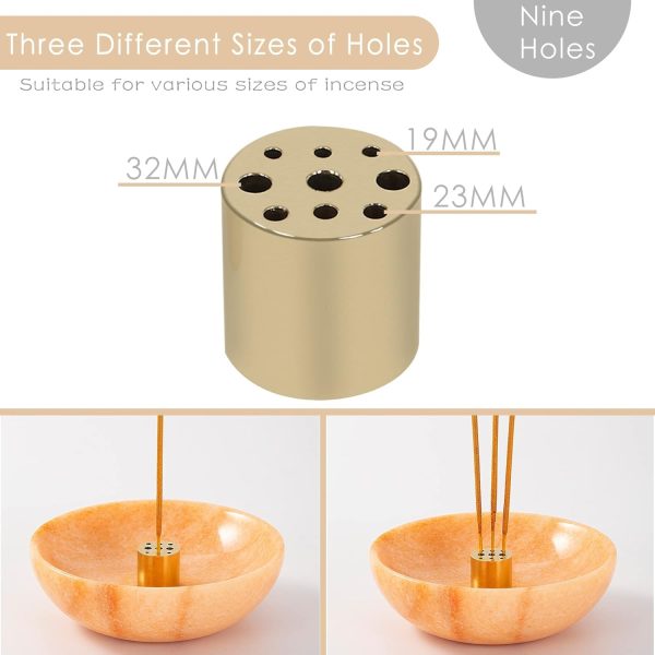 Rare Natural Red Marble Incense Holder, Beautiful Incense Burner for Meditation, 9 Incense Holes Suitable for Most Incense Types, Easily Grab All Incense Ash (Sunset Red) - Image 4
