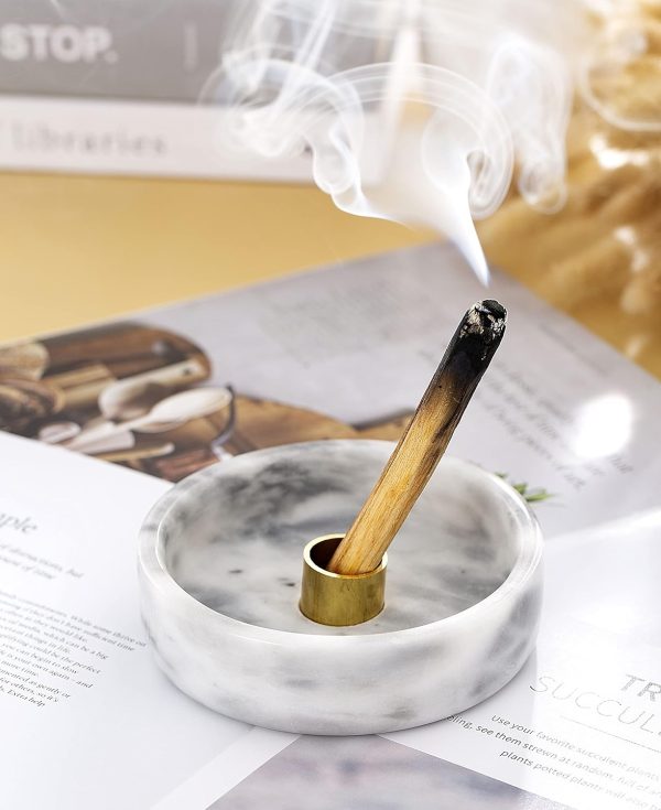 Palo Santo Holder, Natural Marble Incense Burner for Palo Santo Sticks, Handmade Palo Santo Wood Incense Stick Holder(Natural Black) - Image 12