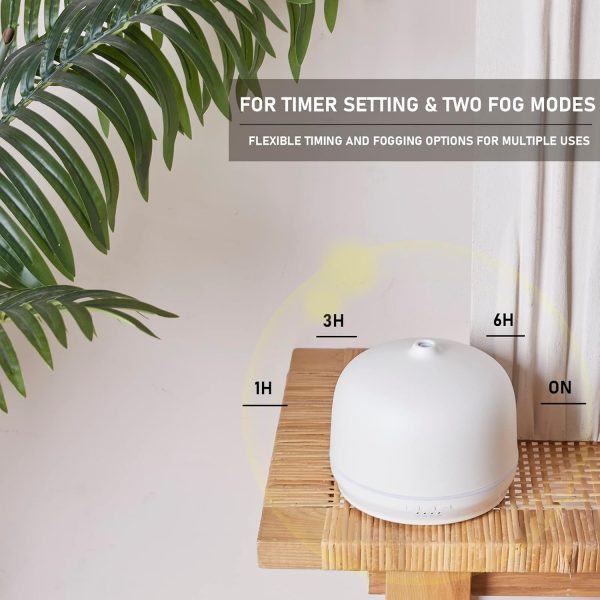 Ceramic Essential Oil Diffusers for Home Large Room, Aromatherapy Scent Air Diffuser Ultrasonic Aroma Defusers 500ml with TimedBlack- C - Image 13