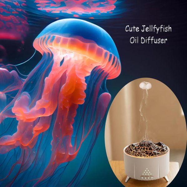 Essential Oil Diffusers Large Room: Cute Jellyfish Mist - Watch The Video - SEVEYEE 350ml Aromatherapy Diffuser for Home Bedroom, Long Last 12 Hours with Auto Off, Volcano Night Light v32 - Image 5