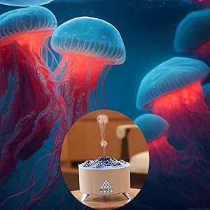 Essential Oil Diffusers Large Room Funny Jellyfish Mist SEVEYEE 350ml Aromatherapy Diffuser