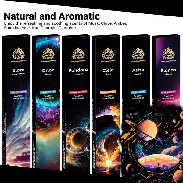 Aromatic Incense Sticks Gift Set 120 Natural & Non-Toxic Incense Sticks | 6 Soothing Scents | Home, Meditation, Relaxation & Yoga | Free Incense Holder | Perfect Valentines Day Gift - Image 37
