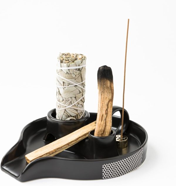 Palo Santo Holder, Sage Holder for Burning, Sage Burning Bowl, Palo Santo Burner, Sage Bowl, Smudge Bowl, Ceramic Incense Holder, Sage Smudge Bowl(palo Santo and sage not Included)