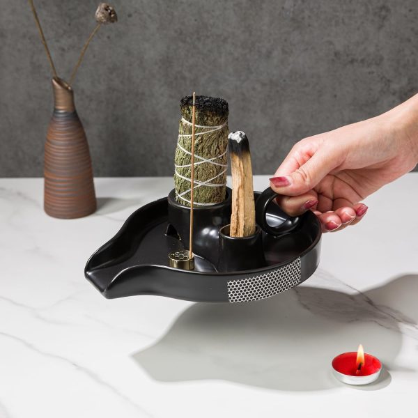 Palo Santo Holder, Sage Holder for Burning, Sage Burning Bowl, Palo Santo Burner, Sage Bowl, Smudge Bowl, Ceramic Incense Holder, Sage Smudge Bowl(palo Santo and sage not Included) - Image 5