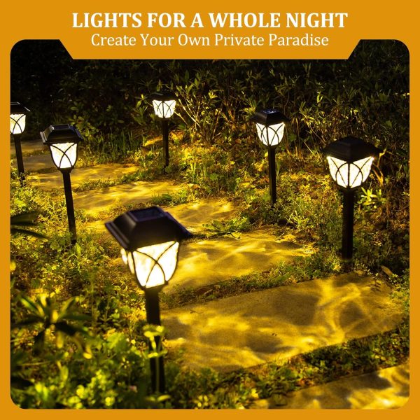 GIGALUMI Solar Lights Outdoor Waterproof, 6 Pack LED Solar Garden Lights, Solar Lights for Outside, Garden Decor for Yard, Patio, Landscape, Planter, Walkway (Warm White) - Image 11