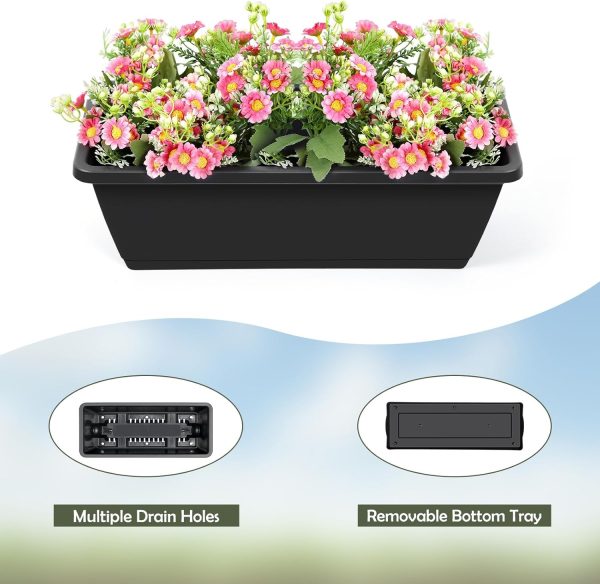 Vertical Garden Planter 3 Tier Raised Garden Bed Herb Garden Planter Outdoor Standing Garden Planter Box with Drainage Holes Removable Tray for Patio Balcony Porch Grey - Image 11