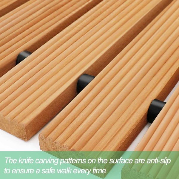 RELIANCER 8' Wooden Garden Pathway,Outdoor Roll Out Cedar Straight Walkway,Patio Path Decorative Garden Boardwalk Walkways,Weather-Resistant Roll Up Beach Wood Road Floor,Wedding Party Pathways - Image 5