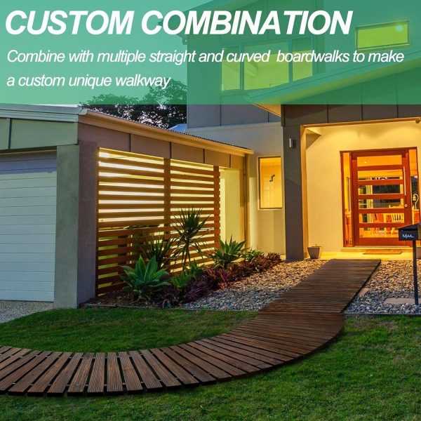 RELIANCER 8' Wooden Garden Pathway,Outdoor Roll Out Cedar Straight Walkway,Patio Path Decorative Garden Boardwalk Walkways,Weather-Resistant Roll Up Beach Wood Road Floor,Wedding Party Pathways - Image 16