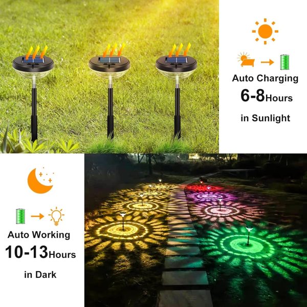 Nupostai Bright Solar Pathway Lights 8 Pack,Color Changing+Warm White LED Path Lights Outdoor,IP67 Waterproof, Solar Powered Garden Lights for Walkway Yard Backyard Lawn Landscape Decorative - Image 4