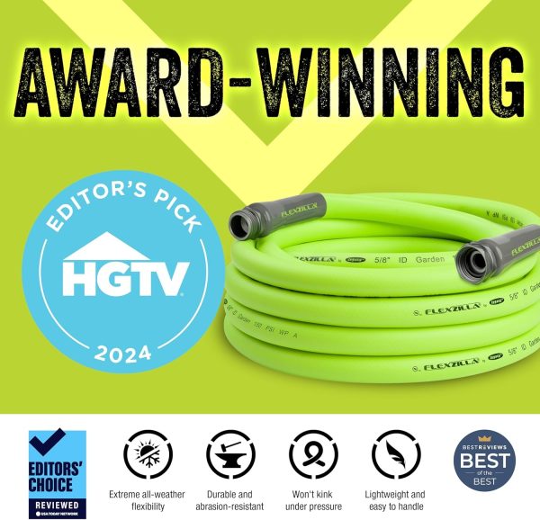Flexzilla HFZG5100YW Garden Lead-in Hose 5/8 in. x 100 ft, Heavy Duty, Lightweight, Drinking Water Safe, Green - Image 28