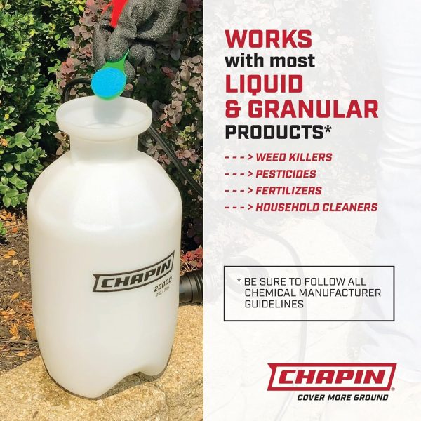 Chapin 20002 Made in USA 2 -Gallon Lawn and Garden Pump Pressured Sprayer, for Spraying Plants, Garden Watering, Lawns, Weeds and Pests, Translucent White - Image 3