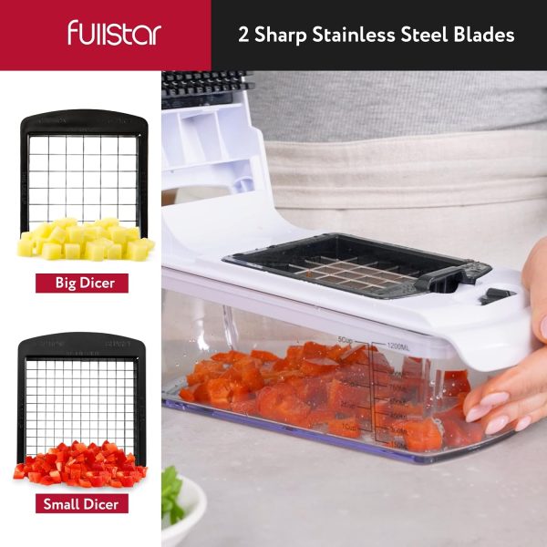 Fullstar Vegetable Chopper - Food Chopper - Onion Chopper - Vegetable Slicer & Spiralizer - Veggie Chopper with Container - Kitchen Gadgets - Home Essentials - Kitchen Accessories (4 in 1, White) - Image 12