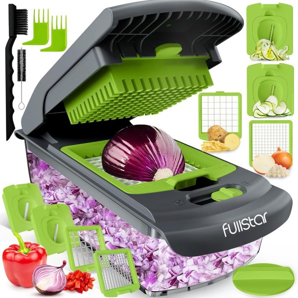 Fullstar Vegetable Chopper - Food Chopper - Onion Chopper - Vegetable Slicer & Spiralizer - Veggie Chopper with Container - Kitchen Gadgets - Home Essentials - Kitchen Accessories (4 in 1, White) - Image 16