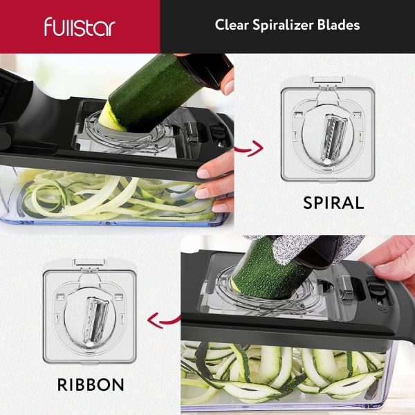 Fullstar Vegetable Chopper - Food Chopper - Onion Chopper - Vegetable Slicer & Spiralizer - Veggie Chopper with Container - Kitchen Gadgets - Home Essentials - Kitchen Accessories (4 in 1, White) - Image 28