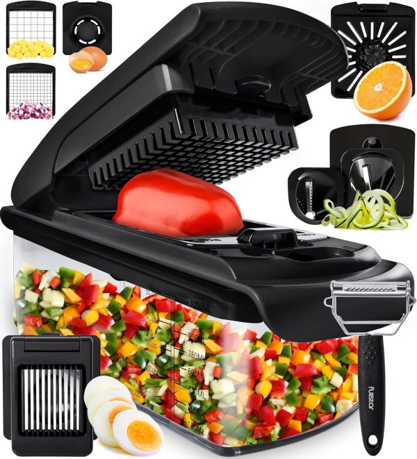Fullstar Vegetable Chopper - Food Chopper - Onion Chopper - Vegetable Slicer & Spiralizer - Veggie Chopper with Container - Kitchen Gadgets - Home Essentials - Kitchen Accessories (4 in 1, White) - Image 30