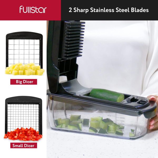 Fullstar Vegetable Chopper - Food Chopper - Onion Chopper - Vegetable Slicer & Spiralizer - Veggie Chopper with Container - Kitchen Gadgets - Home Essentials - Kitchen Accessories (4 in 1, White) - Image 33