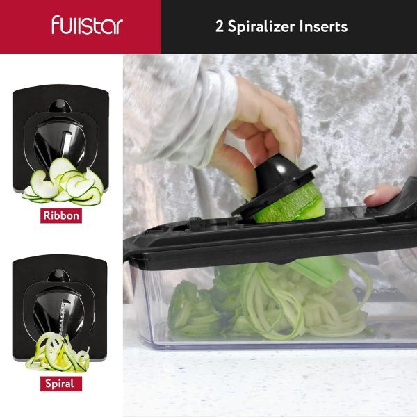 Fullstar Vegetable Chopper - Food Chopper - Onion Chopper - Vegetable Slicer & Spiralizer - Veggie Chopper with Container - Kitchen Gadgets - Home Essentials - Kitchen Accessories (4 in 1, White) - Image 34