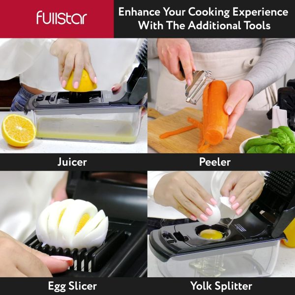 Fullstar Vegetable Chopper - Food Chopper - Onion Chopper - Vegetable Slicer & Spiralizer - Veggie Chopper with Container - Kitchen Gadgets - Home Essentials - Kitchen Accessories (4 in 1, White) - Image 35