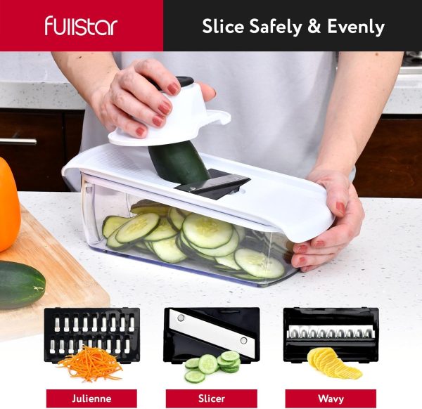 Fullstar Vegetable Chopper - Food Chopper - Onion Chopper - Vegetable Slicer & Spiralizer - Veggie Chopper with Container - Kitchen Gadgets - Home Essentials - Kitchen Accessories (4 in 1, White) - Image 39