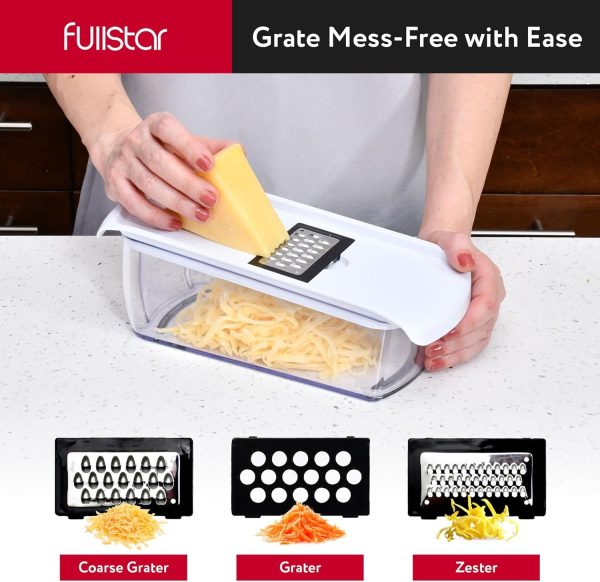Fullstar Vegetable Chopper - Food Chopper - Onion Chopper - Vegetable Slicer & Spiralizer - Veggie Chopper with Container - Kitchen Gadgets - Home Essentials - Kitchen Accessories (4 in 1, White) - Image 40