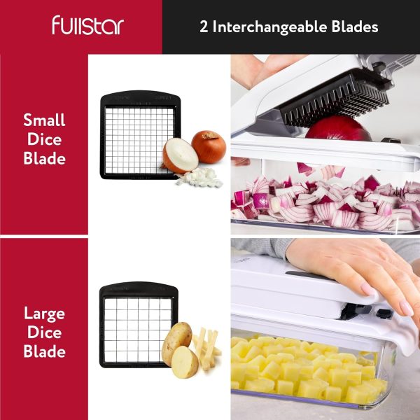 Fullstar Vegetable Chopper - Food Chopper - Onion Chopper - Vegetable Slicer & Spiralizer - Veggie Chopper with Container - Kitchen Gadgets - Home Essentials - Kitchen Accessories (4 in 1, White) - Image 47