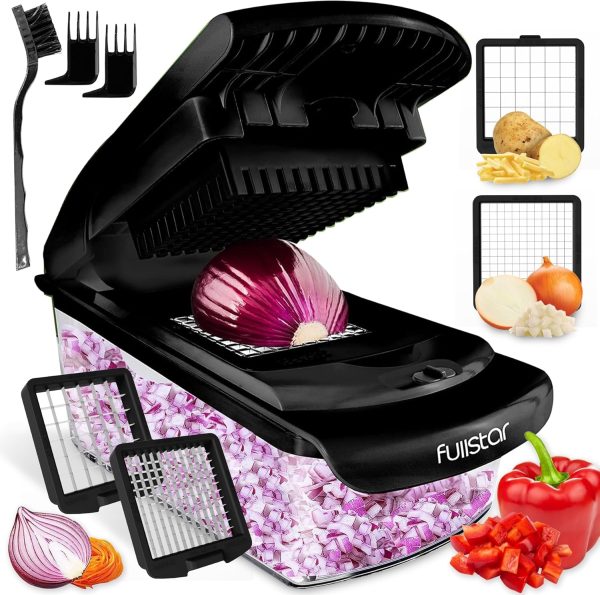 Fullstar Vegetable Chopper - Food Chopper - Onion Chopper - Vegetable Slicer & Spiralizer - Veggie Chopper with Container - Kitchen Gadgets - Home Essentials - Kitchen Accessories (4 in 1, White) - Image 51