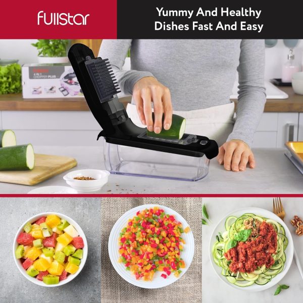 Fullstar Vegetable Chopper - Food Chopper - Onion Chopper - Vegetable Slicer & Spiralizer - Veggie Chopper with Container - Kitchen Gadgets - Home Essentials - Kitchen Accessories (4 in 1, White) - Image 55