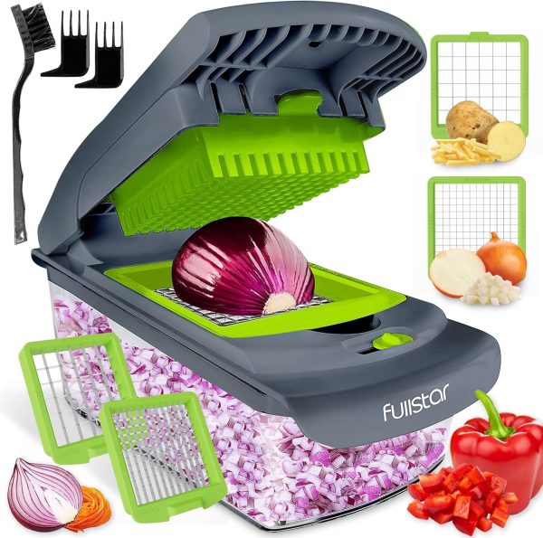 Fullstar Vegetable Chopper - Food Chopper - Onion Chopper - Vegetable Slicer & Spiralizer - Veggie Chopper with Container - Kitchen Gadgets - Home Essentials - Kitchen Accessories (4 in 1, White) - Image 56