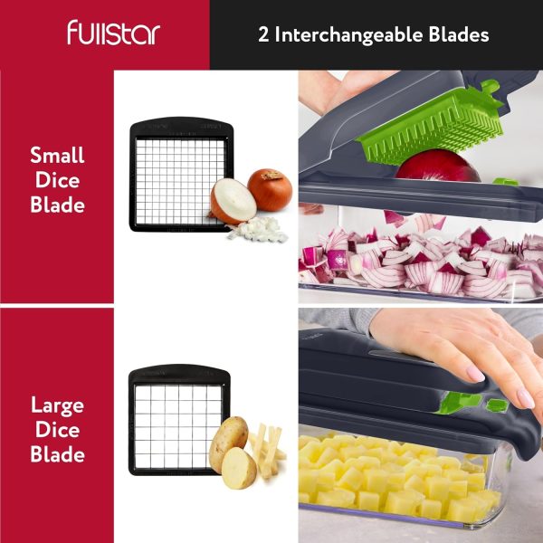 Fullstar Vegetable Chopper - Food Chopper - Onion Chopper - Vegetable Slicer & Spiralizer - Veggie Chopper with Container - Kitchen Gadgets - Home Essentials - Kitchen Accessories (4 in 1, White) - Image 57