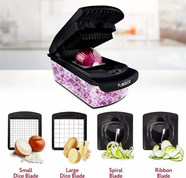 Fullstar Vegetable Chopper - Food Chopper - Onion Chopper - Vegetable Slicer & Spiralizer - Veggie Chopper with Container - Kitchen Gadgets - Home Essentials - Kitchen Accessories (4 in 1, White) - Image 63