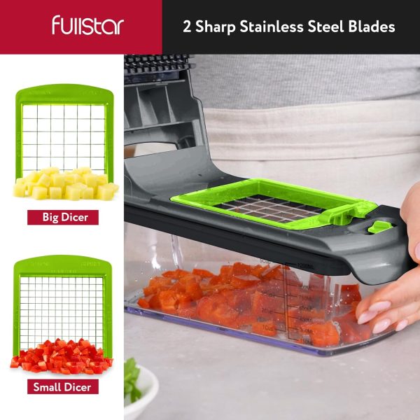 Fullstar Vegetable Chopper - Food Chopper - Onion Chopper - Vegetable Slicer & Spiralizer - Veggie Chopper with Container - Kitchen Gadgets - Home Essentials - Kitchen Accessories (4 in 1, White) - Image 72