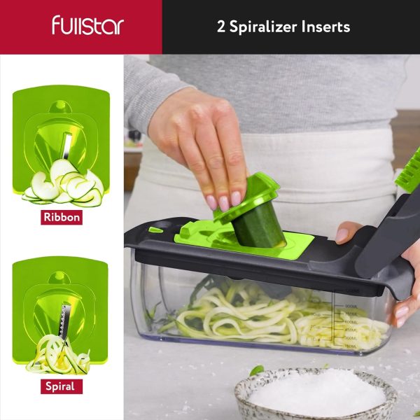Fullstar Vegetable Chopper - Food Chopper - Onion Chopper - Vegetable Slicer & Spiralizer - Veggie Chopper with Container - Kitchen Gadgets - Home Essentials - Kitchen Accessories (4 in 1, White) - Image 73