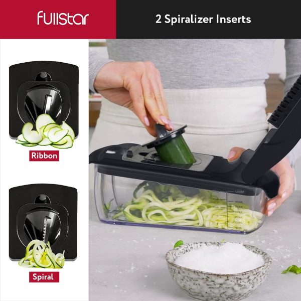 Fullstar Vegetable Chopper - Food Chopper - Onion Chopper - Vegetable Slicer & Spiralizer - Veggie Chopper with Container - Kitchen Gadgets - Home Essentials - Kitchen Accessories (4 in 1, White) - Image 80