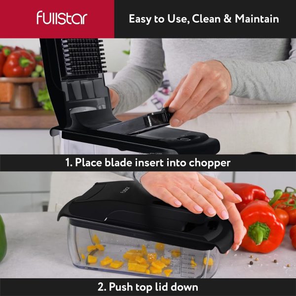 Fullstar Vegetable Chopper - Food Chopper - Onion Chopper - Vegetable Slicer & Spiralizer - Veggie Chopper with Container - Kitchen Gadgets - Home Essentials - Kitchen Accessories (4 in 1, White) - Image 82