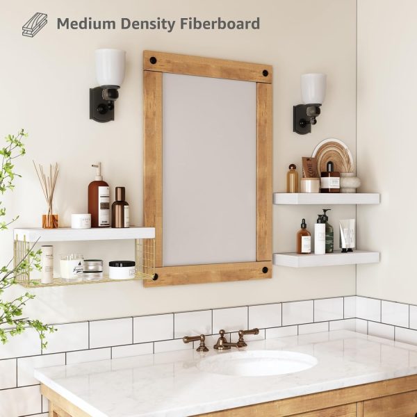 QEEIG Bathroom Shelves Over Toilet Wall Mounted Floating Shelves Farmhouse Shelf Toilet Paper Storage Small 16 inch Set of 3, Rustic Brown (019-BN3) - Image 15